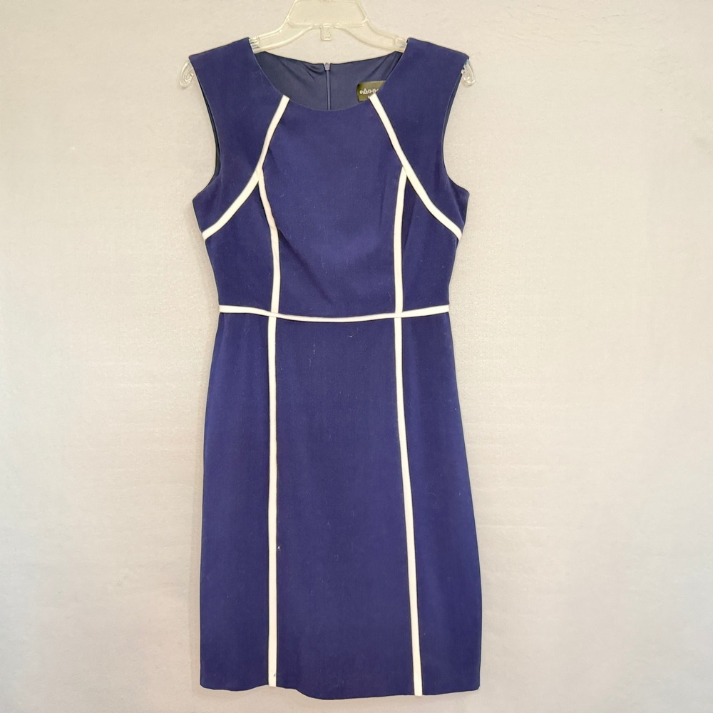 Eliza J Navy Sheath Dress‎ Womens Size 4 Career Professional Sleeveless Tailored